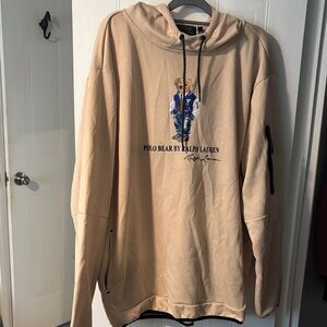Polo by Ralph Lauren Beige Hoodie with Bear Motif